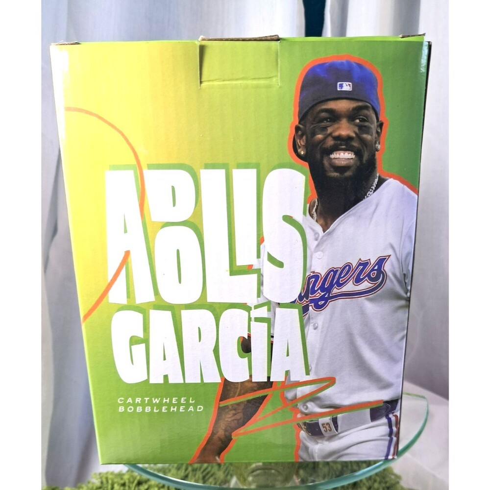 New 2023 Texas Rangers Adolis Garcia Globe Life Cartwheel Bobblehead